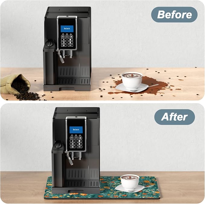 Rnivvi Coffee Mat, Hide Stain Rubber Backed Absorbent Dish Drying Pad - Image 6