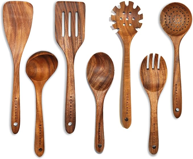 Teak Wooden Kitchen Utensil Set by BOKALAKA