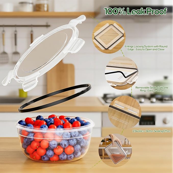 62 PCS Large Food Storage Containers - Image 4