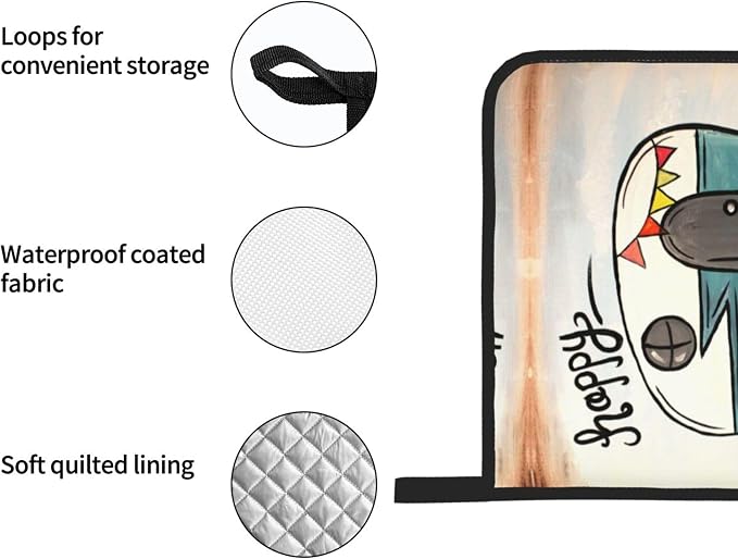 Happy Camper Oven Mitts and Pot Holders Sets of 4, Resistant Hot Pads - Image 5