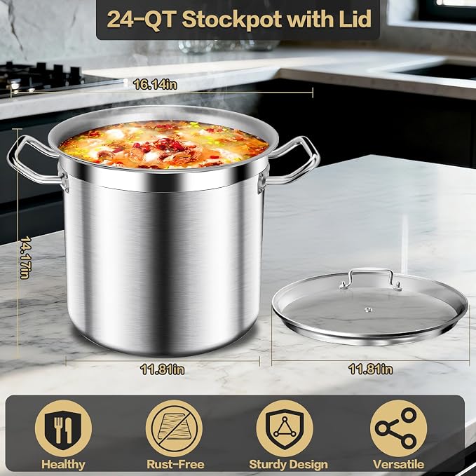 Large Stock Pot-20QT Stainless Steel Stockpot - Image 7