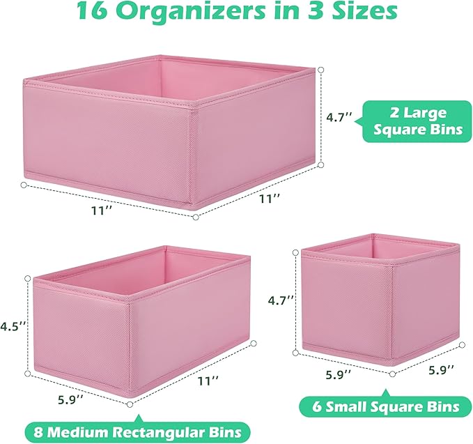Drawer Clothing Organizer 16-Pack, Fabric Folding Wardrobe Organizer - Image 2