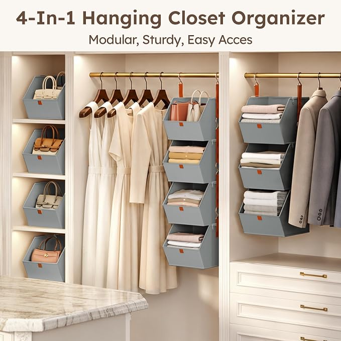 Homsorout Hanging Closet Organizer 4 Tier - Image 5