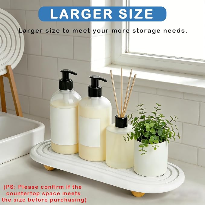 Instant Dry Sink Tray, Anti-Slip Stone Sink Caddy, Durable Kitchen Sink - Image 4