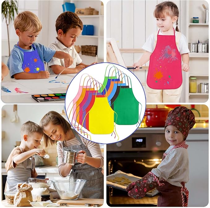 KUUQA 16/24/30/36/40Pcs Kids Apron Painting Aprons - Image 5