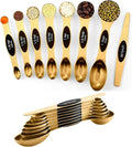 ChefAide Pack of 8 Stainless Steel Magnetic Measuring Spoons Set, Dual Sided by ChefAide
