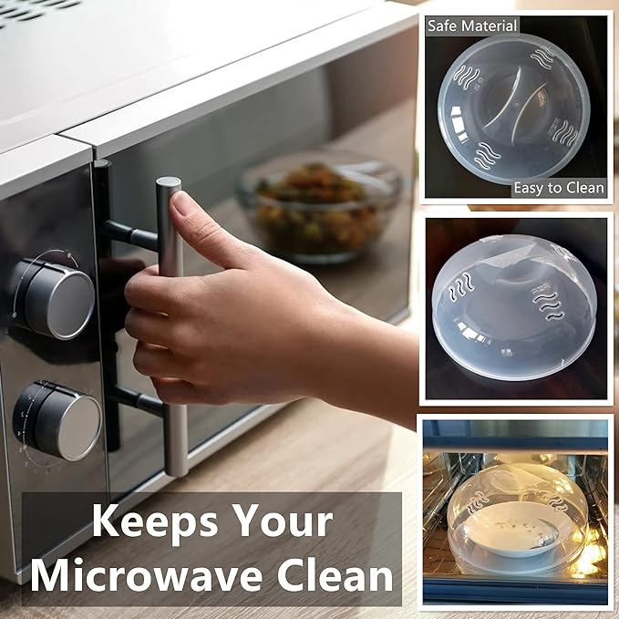 Microwave Cover for Food 2PCS Microwave Splatter Cover Large Microwave Plate - Image 2