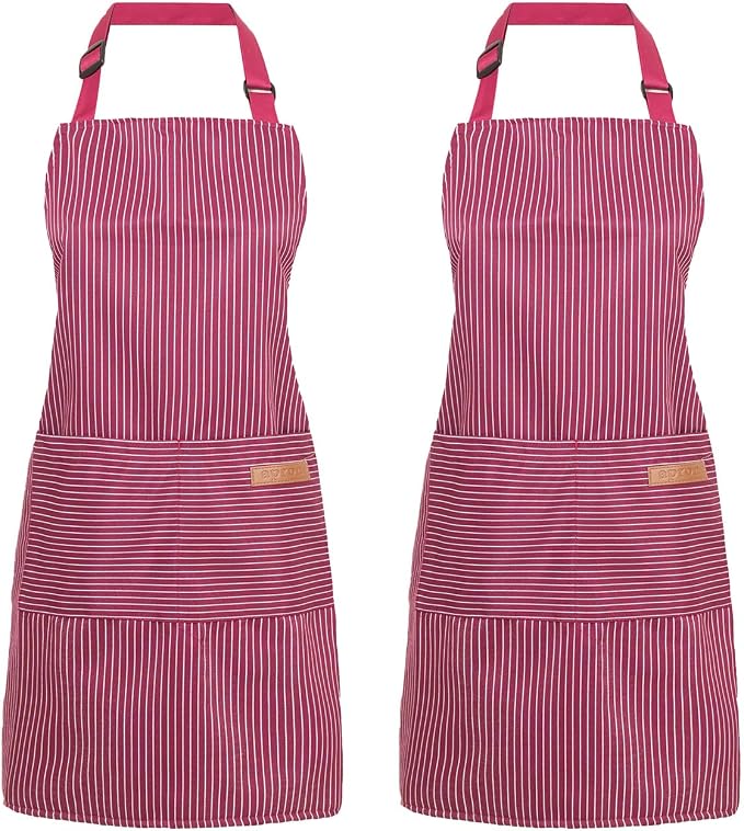 2 Pack Cooking Aprons Adjustable Bib Apron by Unknown