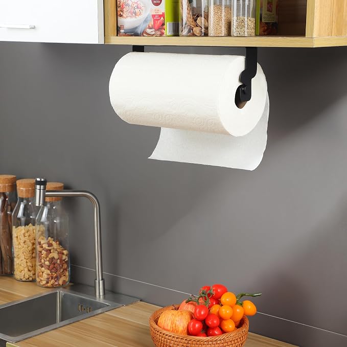 ZUNTO Black Paper Towel Holder Cabinet Door or Under Cabinet - Image 2