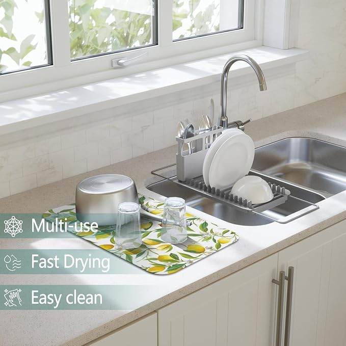 Dish Drying Mat for Kitchen Counter 2 Pack - Image 2