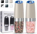 UNNEES Gravity Electric Salt and Pepper Grinder set of 2, Automatic Salt And by UNNEES