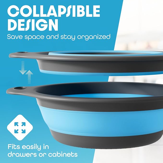 Gevoli Strainer with Self-Draining Base Over-Sink Collapsible Kitchen Colander - Image 2