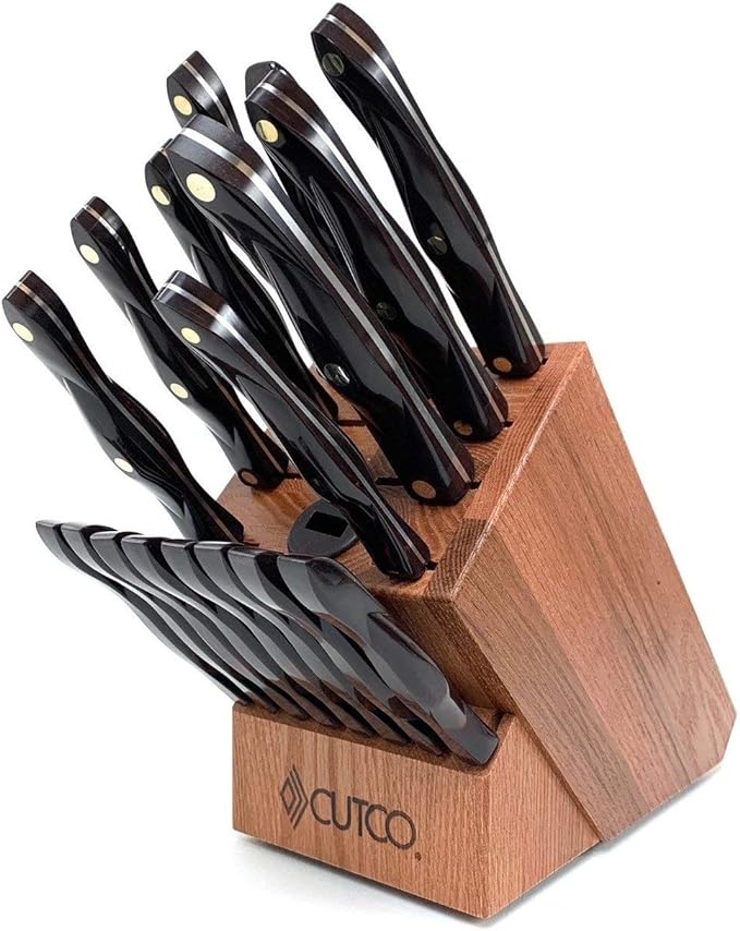 Cutco 19 Pc Kitchen Knife Set Cherry Wood Stand by Cutco