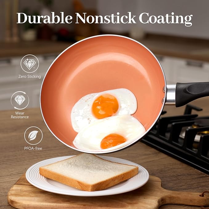 BECIGAR Ceramic Pots and Pans Set, Nonstick Pan Pots and Pans Set Non Stick - Image 5
