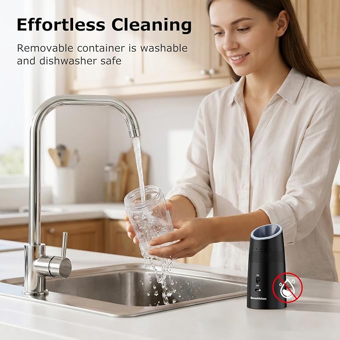 Bonsenkitchen Gravity Electric Salt and Pepper Grinder Set, Type-C Rechargeable - Image 7