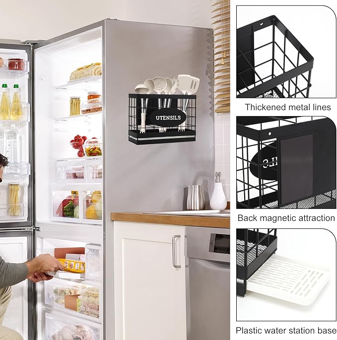 Magnetic Utensil Holder for Fridge Large Silverware Organizer Kitchen Utensil - Image 3