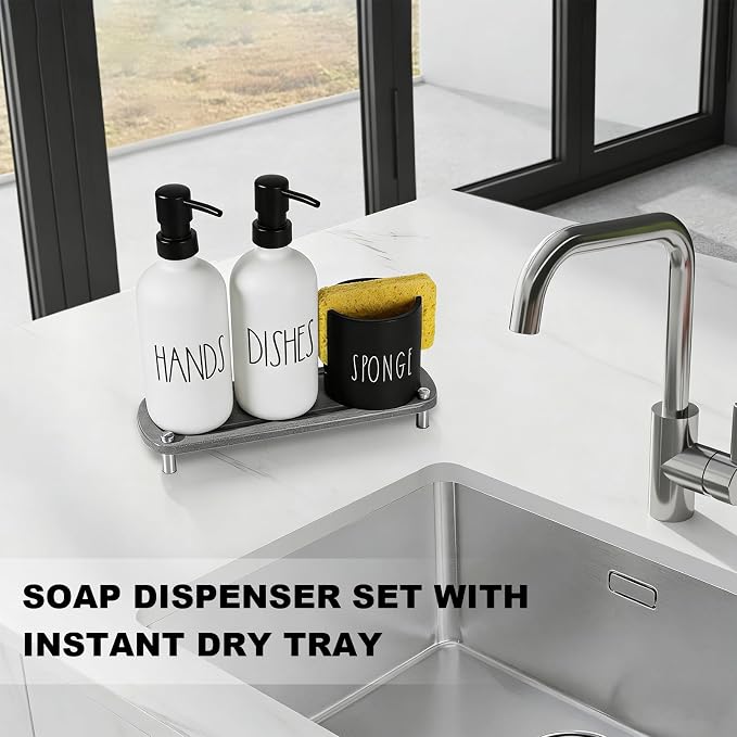 Kitchen Soap Dispenser Set, 16.9 fl oz Hand and Dish Soap Dispensers - Image 8