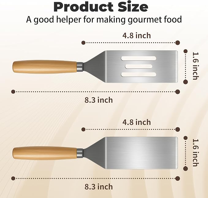 2Pcs Stainless Steel Spatula Set, Mini Serving Spatula - Image 2