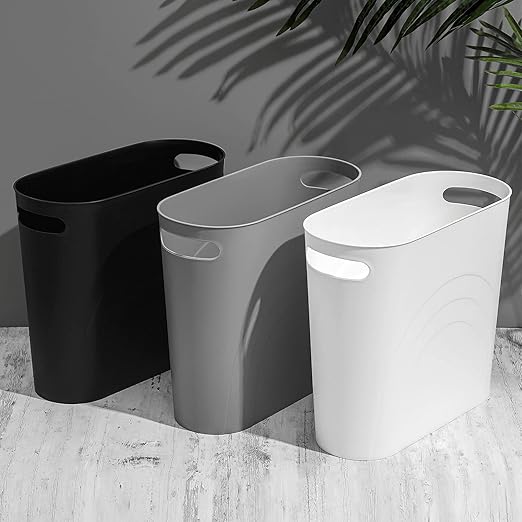 rejomiik Small Trash Can, 3.5 Gallon Slim Garbage Can Plastic Waste Basket - Image 6