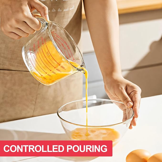 KOMUEE 4 Piece Glass Measuring Cups Set, 5 Oz, 4-Cup Liquid Measuring Cups - Image 5