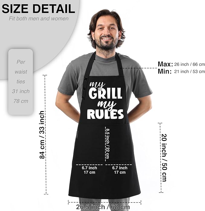 TOSHE Funny Apron Waterdrop Resistant Cotton Apron - Image 6