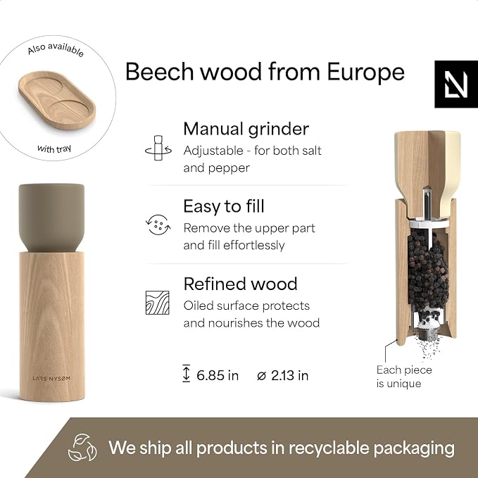 LARS NYSØM Wooden Salt and Pepper Grinder Set Manual - Image 4