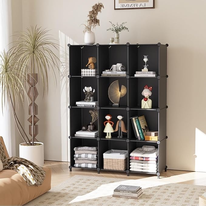AWTATOS Cube Storage Organizer Closet Storage Shelves DIY Stackable Plastic - Image 2