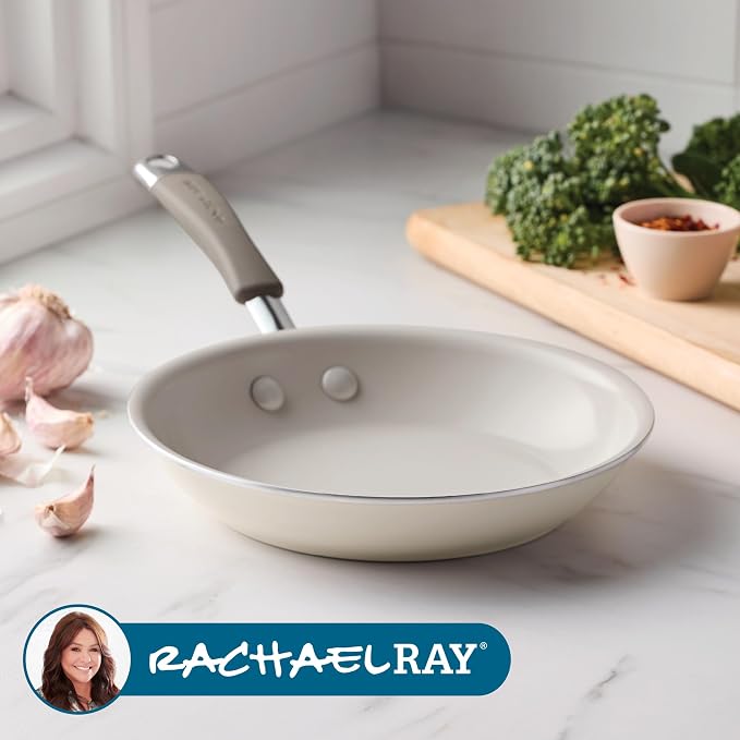 Rachael Ray Cucina Ceramic Nonstick Frying Pan/Skillet, 8.5 Inch Non Stick Open - Image 7