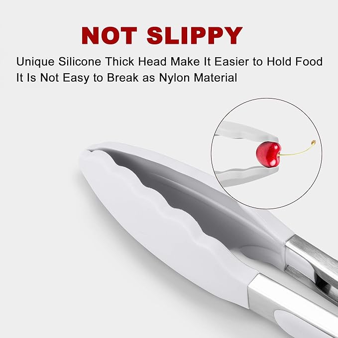 2 Pack Silicone Kitchen Tongs – 9" & 12" Set, Heat Resistant up to 500°F - Image 2