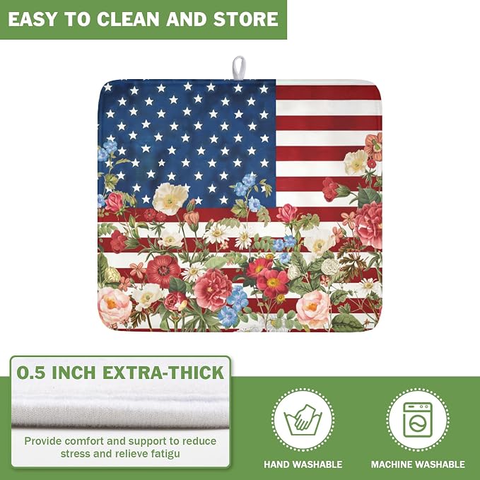 4th of July Dish Drying Mat 18x16 Inch, Patriotic Drying Mat - Image 5