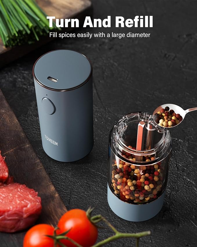 TOMEEM Upgraded Larger Capacity Electric Salt and Pepper Grinder Set - Image 5