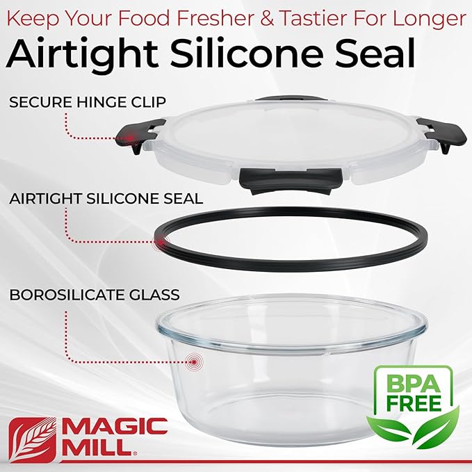 Magic Mill Premium Borosilicate Glass Food Storage Containers - Image 4