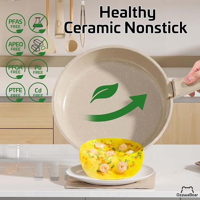 26 Pcs Pots and Pans Set Non Stick, Ceramic Cookware Set Non Toxic - Image 3