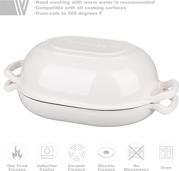 VORRINGARD Enameled Cast Iron Sourdough Bread Oven, Dutch Oven, Loaf Cast Iron - Image 3