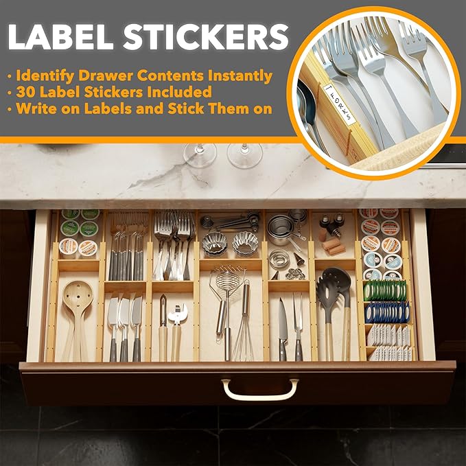 SpaceAid Bamboo Drawer Dividers - Image 3