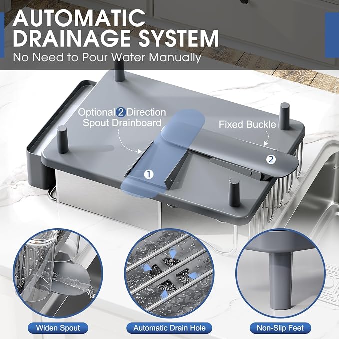 Urackify Stainless Steel Dish Drying Rack - Image 5
