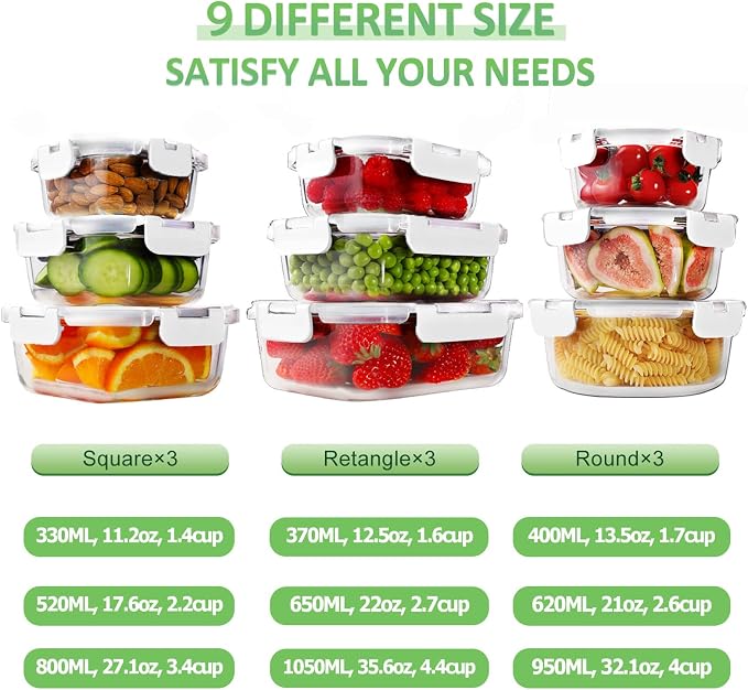 HOMBERKING Glass Food Storage Containers - Image 2