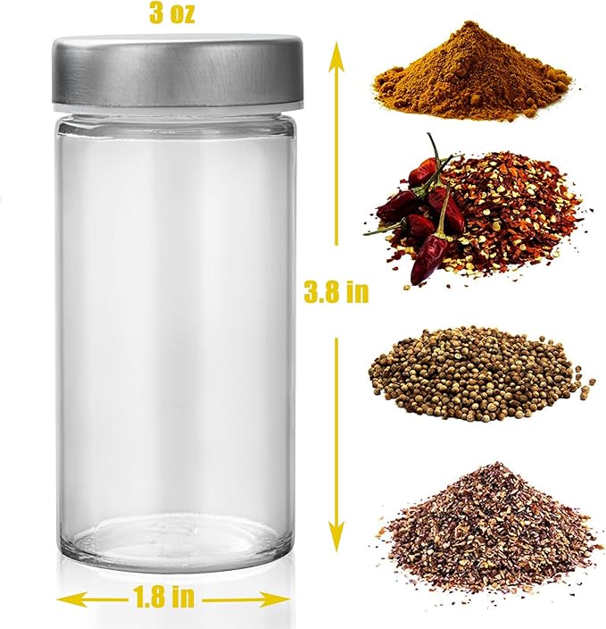 Tianifa 6 Pcs Glass Spice Jars/Bottles - Image 3