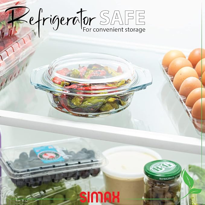 Simax Casserole Dish Set, Round Glass Cookware, Borosilicate Glass, Made In - Image 5