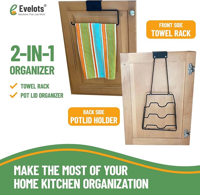 Evelots 2-in-1 Pot Lid Organizer - Image 2