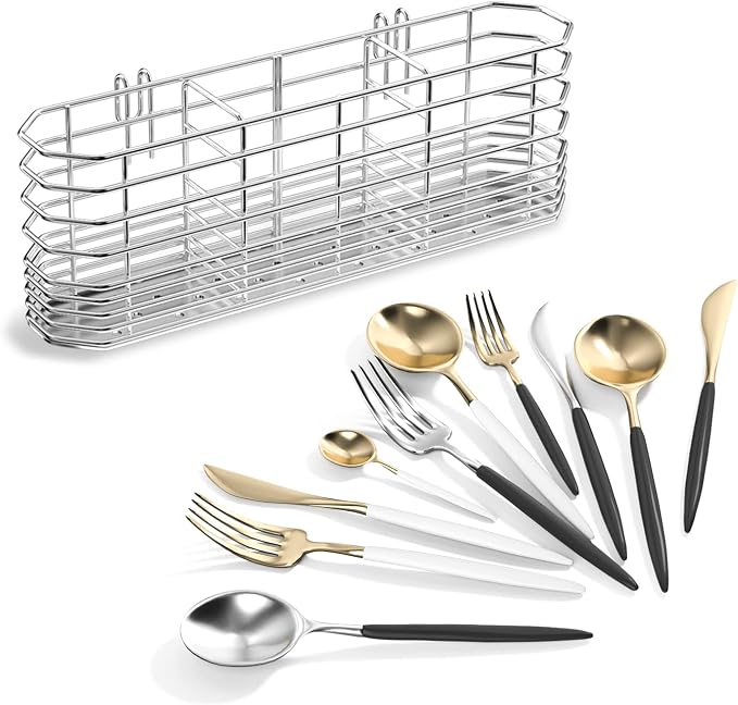 JAQ Utensil Holder for Sink, Sus304 Stainless Steel Rust Free Silverware - Image 7