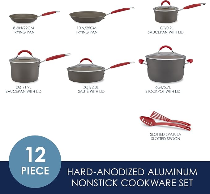 Rachael Ray - 87630 Rachael Ray Cucina Hard Anodized Nonstick Cookware Pots and - Image 2