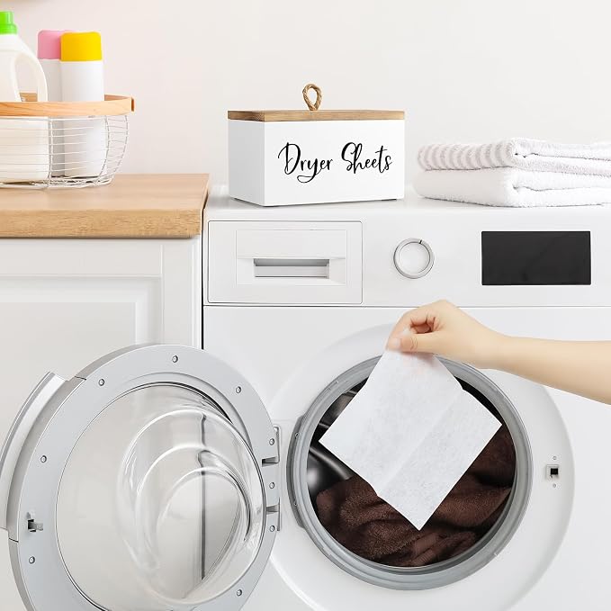Bivvclaz Dryer Sheet Holder, Wooden Laundry Sheets Container, Laundry Room - Image 7