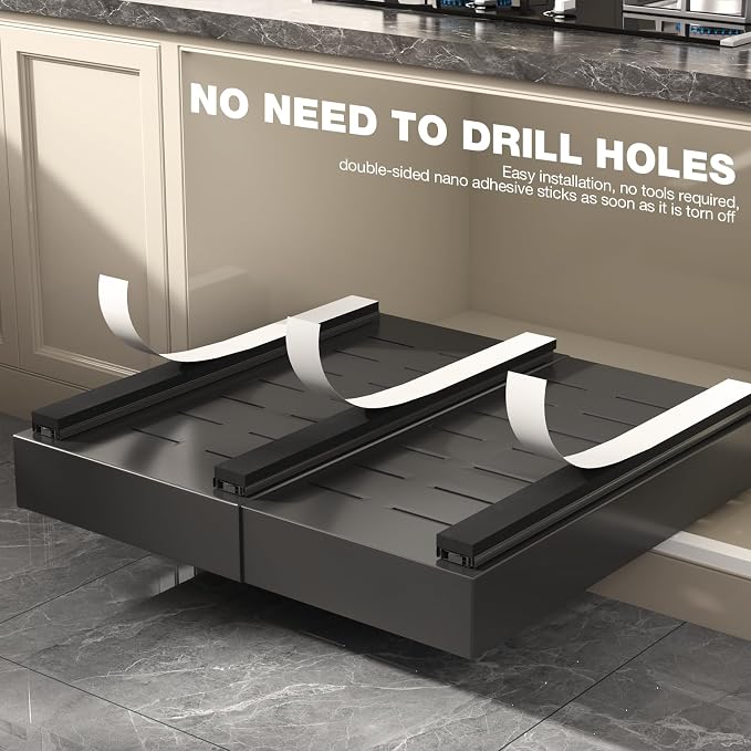 Seinloes 4 Pack Pull Out Cabinet Organizer 21" Deep, Full Extension 3 Slide - Image 7