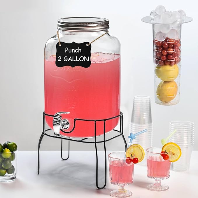 2 Gallon Glass Drink Dispensers - Image 3