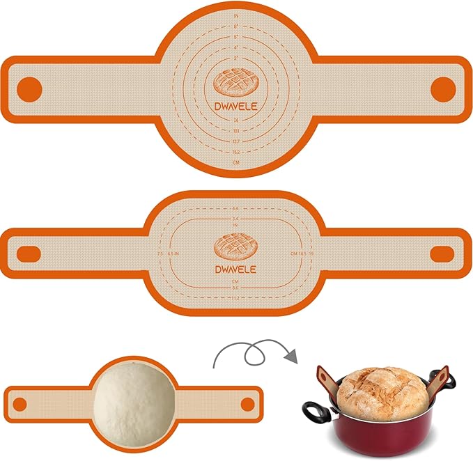 Silicone Bread Sling for Dutch Oven, Non-Stick & Easy to Clean Bread Baking Mat by Dwavele
