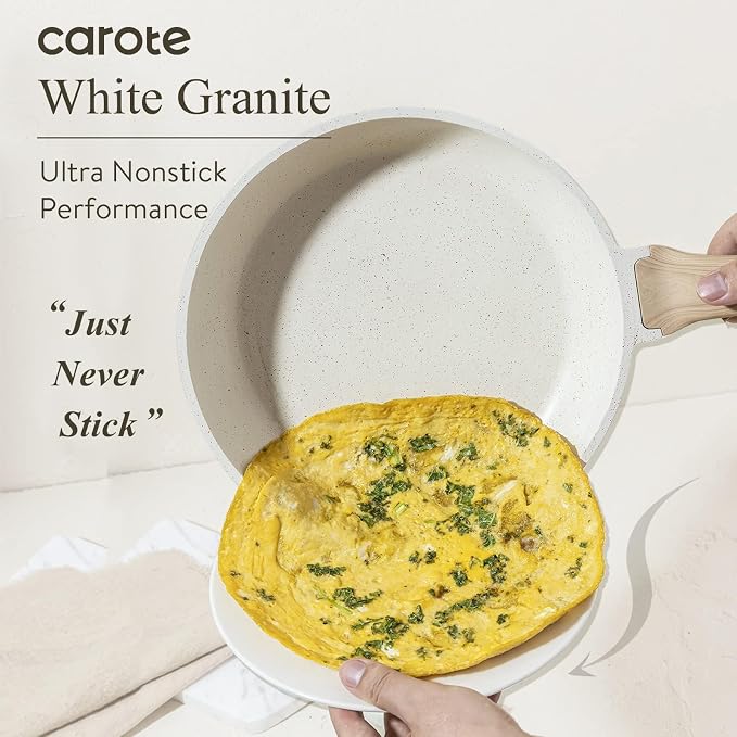 CAROTE Non Stick Frying Pan Skillet, Omelet Pan, Healthy Non Toxic Granite Chef - Image 3