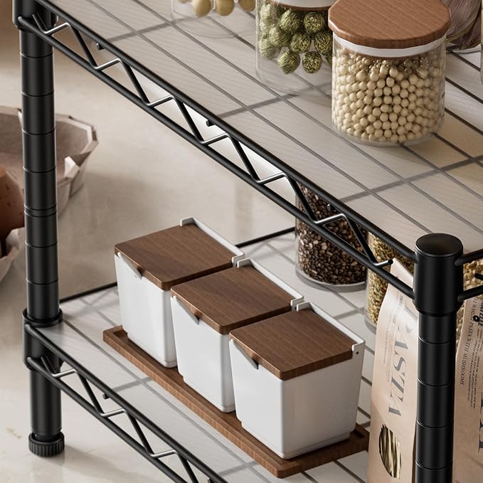 SINGAYE 2 Small Shelves Kitchen Storage Shelf Wire Shelving Unit Metal Shelf - Image 7