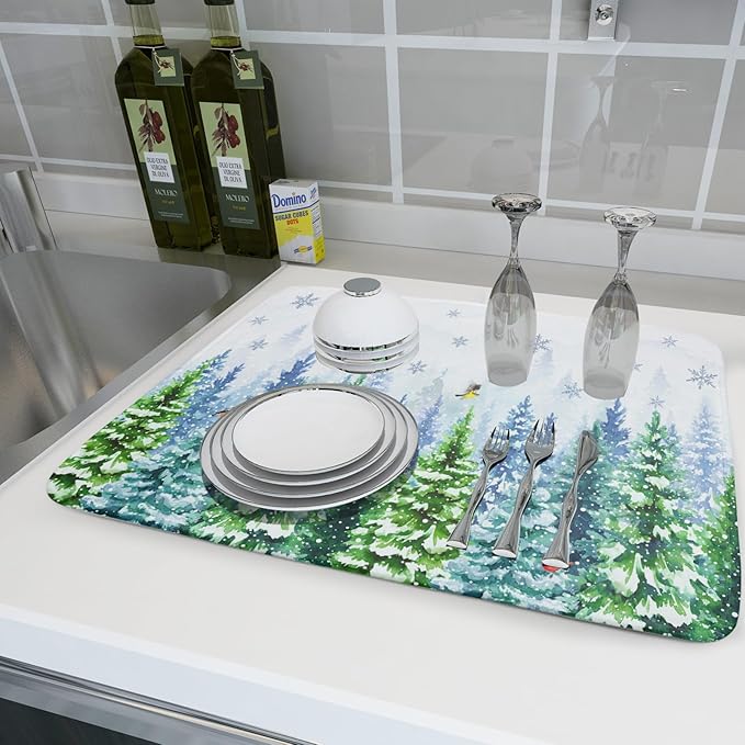 Winter Forest Dish Drying Mats - Image 6