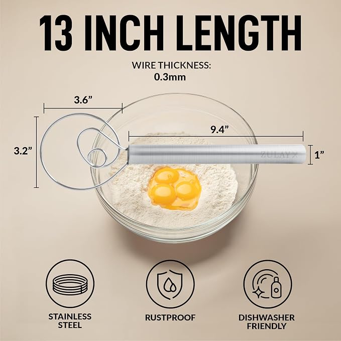 Zulay Kitchen 13-Inch Danish Dough Whisk - Image 2